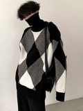 QDBAR [Autumnwind] Black And White High-End Design Turtleneck Sweater Na673