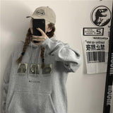 QDBAR Korean style ins same style retro simple letter print hoodie loose velvet sweatshirt men and women trendy men clothing y2k tops