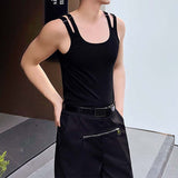 QDBAR Double Straps Sleeveless Tank Top