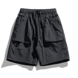 QDBAR Casual Solid Color Pocket Cargo Shorts