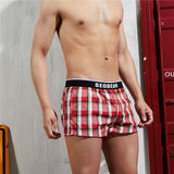 QDBAR  Cyber Monday Sales High Quality Men's Plaid Boxer Shorts Cotton Underwear Men Classic Style Underwear Boxers Loose Panties Sleep Home Wear