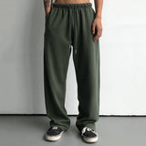 QDBAR Elastic Waist Loose Straight Leg Pants