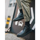 QDBAR Vintage High-Top Leather Shoes