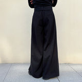 QDBAR Retro Woolen Wide Leg Pants