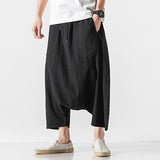 QDBAR Summer Loose Low-crotch Baggy Cropped Pants