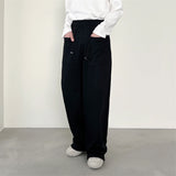 QDBAR Loose Simple Drawstring Pocket Pants