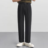 QDBAR High-rise Elasticated Straight Trousers