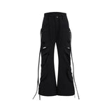 QDBAR Autumn Hollow Out Black Flowy Baggy Wide Leg Pants for Mens Streetwear Men Luxury Designer Clothing Fashion Trousers