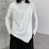 QDBAR Pile Neck Irregular Hem Tops