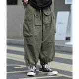 QDBAR Retro Multi-pocket Wide-leg Pants