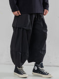 QDBAR Functional Nine-point Pleated Wide-leg Pants