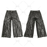 QDBAR New Style Trousers Embroidered Oversized Jeans Men High Street Hip Hop Y2k tops Straight Wide Leg Pants Women men clothing