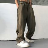 QDBAR Straight Fitted Zip-Up Pants