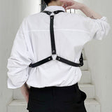 QDBAR White Shirt With Leather Straps