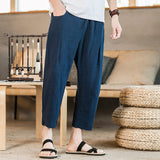 QDBAR Men's Summer Linen Loose Casual Pants