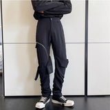 QDBAR Casual Pants With Irregular Patch