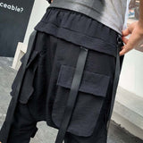 QDBAR Multi-Pocket Streamer Hip Hop Low-Grade Shorts