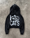 QDBAR Aesthetic cute cat paw letters personalized print design oversized hoodies women y2k popular versatile casual baggy sweatshirts