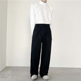 QDBAR Loose Simple Drawstring Pocket Pants