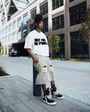 QDBAR New Trendy Streetwear Tops Hip-hop Punk Letter Printed Oversized T-shirt Men Harajuku Retro Casual Loose Cotton Short-sleeved