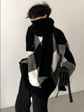 QDBAR [Autumnwind] Black And White High-End Design Turtleneck Sweater Na673