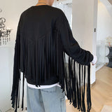 QDBAR 2024 Fall Fashion Fringed Long Sleeve Sweatshirt