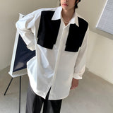 QDBAR Black White Stitching Shirt