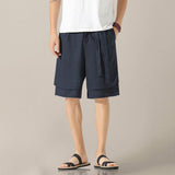 QDBAR Summer Breathable Cotton Linen Shorts