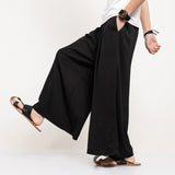 QDBAR Dropped Wide-Leg Loose Ninth Pants