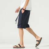 QDBAR Summer Breathable Cotton Linen Shorts