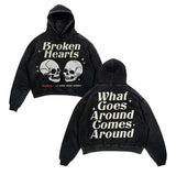 QDBAR Harajuku American Goth Hoodies Women Y2K New Goth Skull Printing Streetwear Hip Hop Couples Sweatshirt Clothes - High Quality