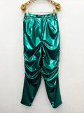 QDBAR Spring Colored Loose Shiny Reflective Patent Faux Leather Harem Pants Men Luxury Designer Y2K Clothes Trousers 2025