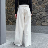 QDBAR Retro Woolen Wide Leg Pants