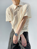 QDBAR [Hoho] Lace Fabric Short-Sleeved Shirt Na1343