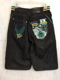 QDBAR 2000s American Street Embroidery High Waist Washed Oversized Denim Shorts Harajuku Retro Trendy Brand Jeans Men Goth Punk Shorts