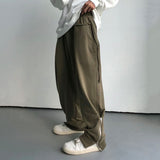 QDBAR Straight Fitted Zip-Up Pants