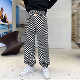 QDBAR Checkerboard Woolen Trousers