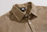 QDBAR 5569 Corduroy Button-Up Collar Shirt