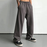 QDBAR Elastic Waist Loose Straight Leg Pants