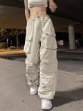 QDBAR American hiphop heavy-duty cargo pants women functional personalized high quality multi pocket workwear pants new wide leg pants