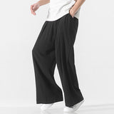 QDBAR Loose Solid Straight-leg Pants