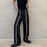 QDBAR Black White Webbing Contrast Pants