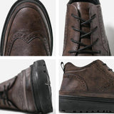 QDBAR Vintage High-Top Leather Shoes