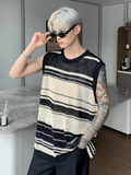 QDBAR [Cuibuju] Striped Knitted Undershirt Na1173