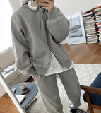 QDBAR 4091 Gray Zip-Up Hoodie & Sweatpants (Top & Bottom)