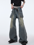 QDBAR double skirted design flare pants na1034