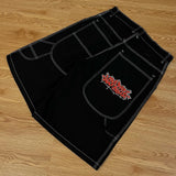 QDBAR Streetwear Y2K New Sweatpants Men Women Harajuku Hip Hop Letter Graphics Embroidered Denim Shorts Capris Retro Black Gym Shorts