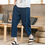 QDBAR Men's Summer Linen Loose Casual Pants