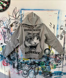 QDBAR New Casual Big Headed Cat Pattern Zip Up Hoodie Harajuku Promo Streetwear Goth Hip Hop Y2k Sweatshirt Hoodies Women Men Clothing