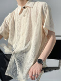 QDBAR [Hoho] Lace Fabric Short-Sleeved Shirt Na1343